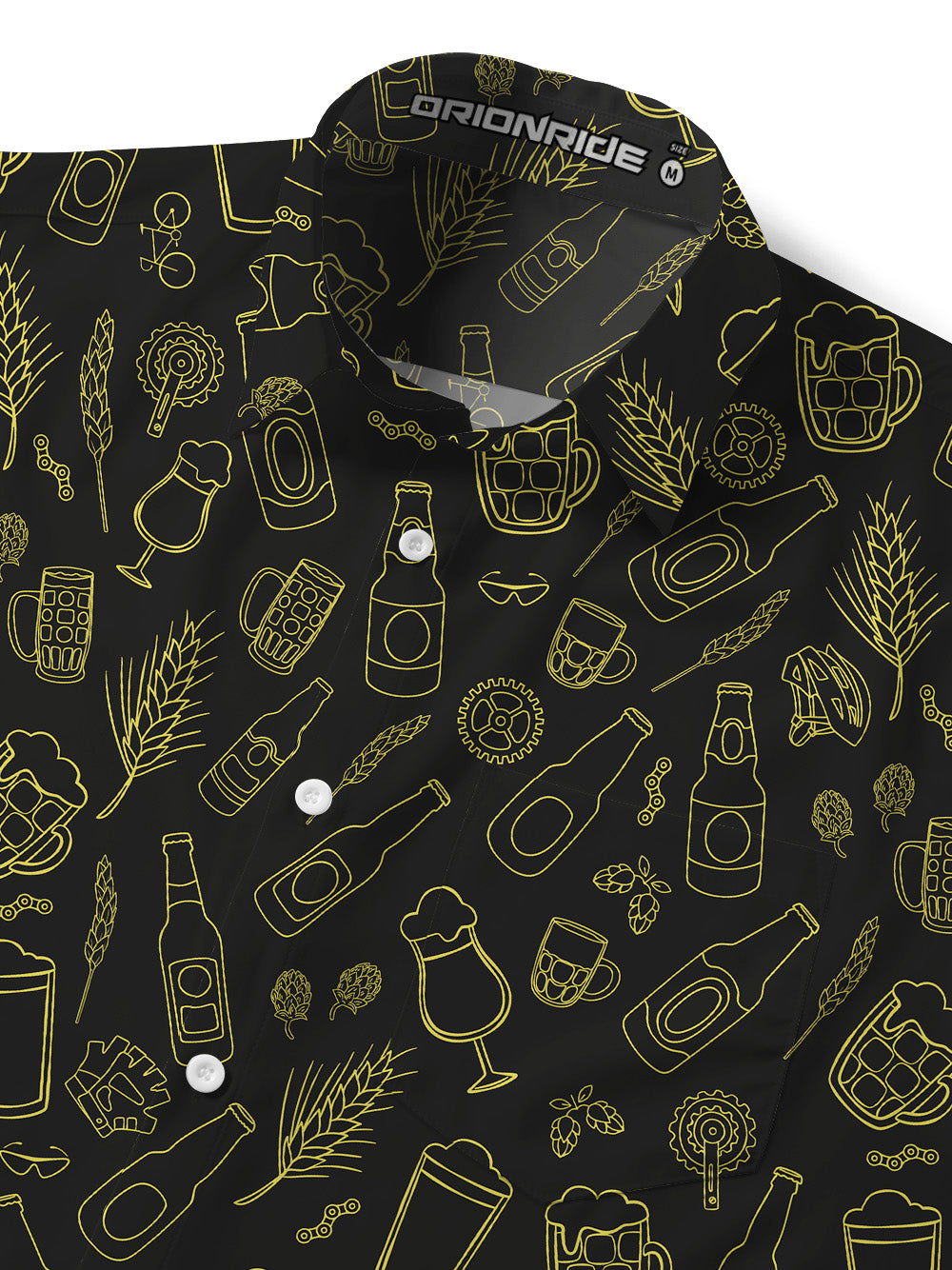 Orionride The Joy Of Beer Zipper Pockets Ultra Lightweight Short Sleeves Gravel Shirt