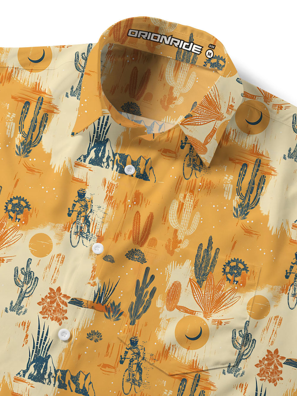 Orionride Fantasy Cactus Zipper Pockets Ultra Lightweight Short Sleeves Gravel Shirt
