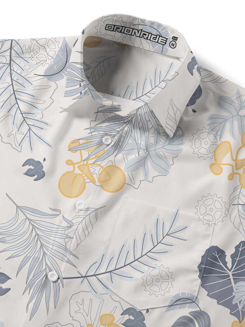 Orionride Dancing Leaves Zipper Pockets Ultra Lightweight Short Sleeves Gravel Shirt