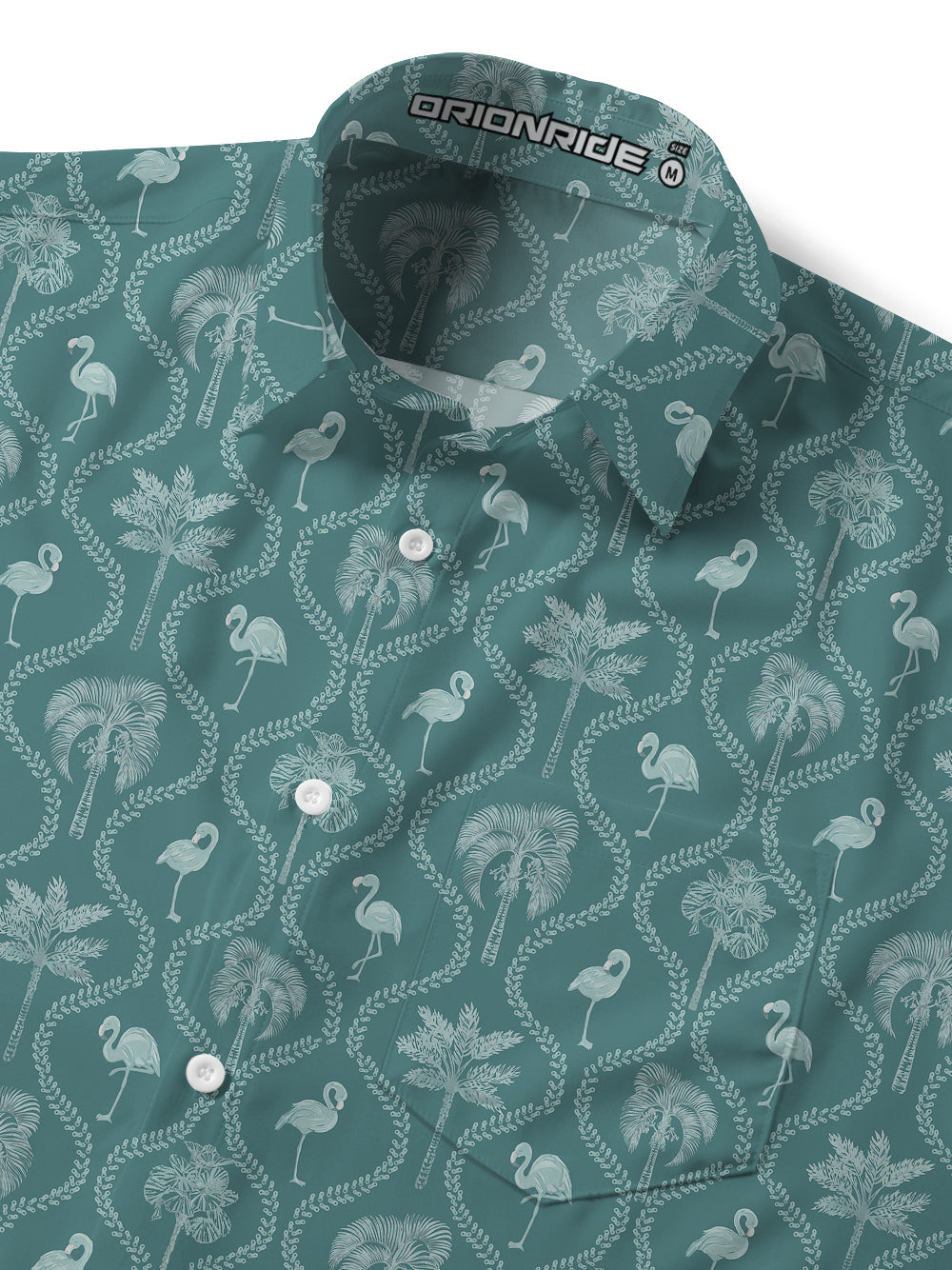Orionride Passionate Flamingo Zipper Pockets Ultra Lightweight Short Sleeves Gravel Shirt