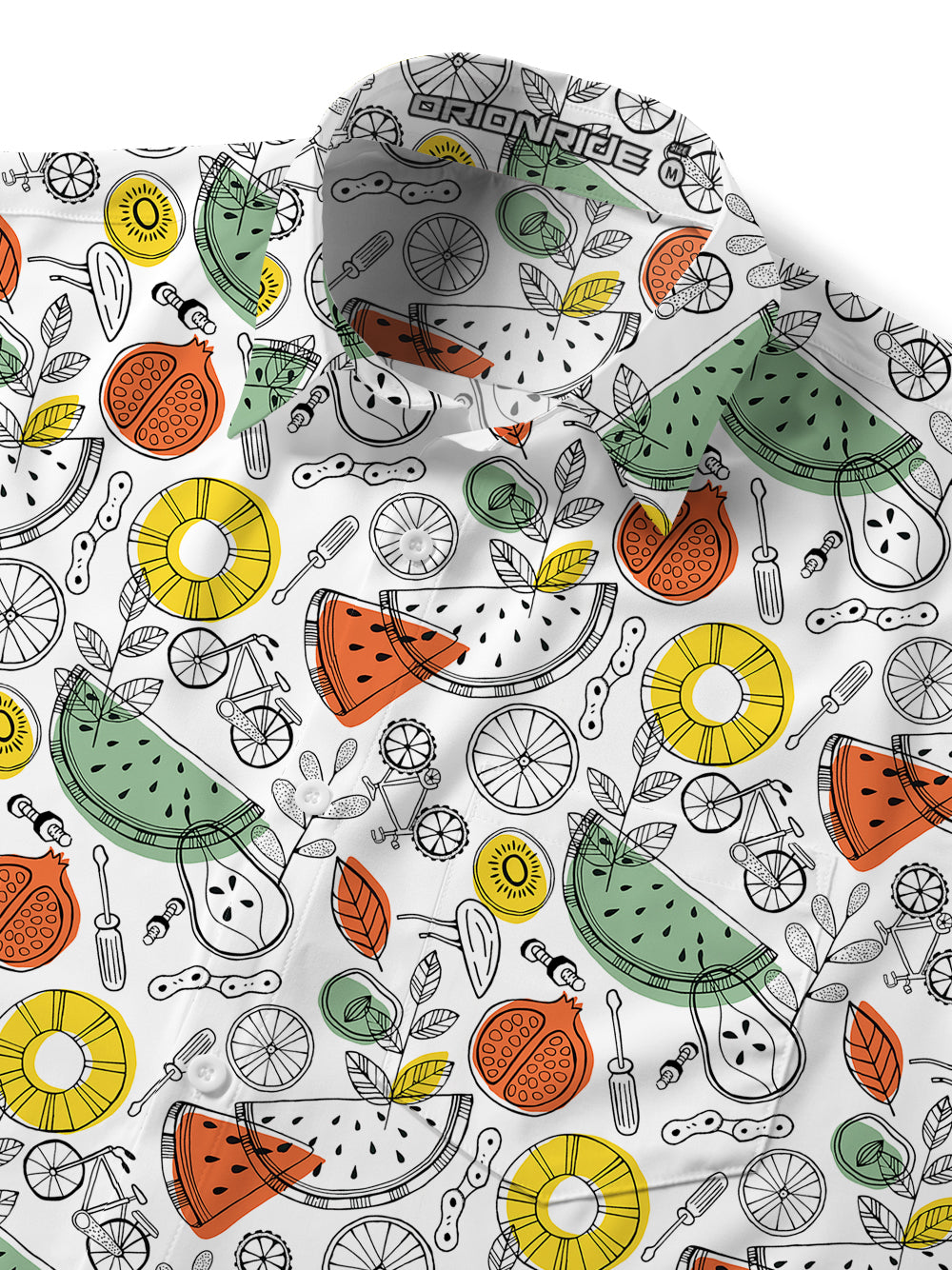 Orionride Fruit Parts Zipper Pockets Ultra Lightweight Short Sleeves Gravel Shirt