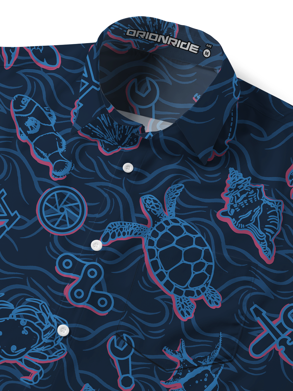 Orionride Ocean Journey Zipper Pockets Ultra Lightweight Short Sleeves Gravel Shirt