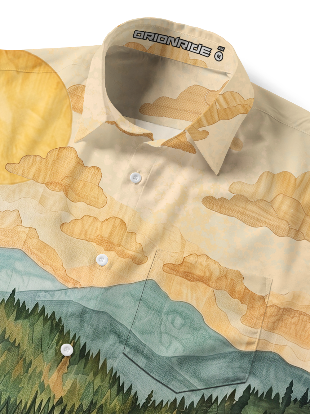 Orionride Forest Warm Sun Zipper Pockets Ultra Lightweight Short Sleeves Gravel Shirt