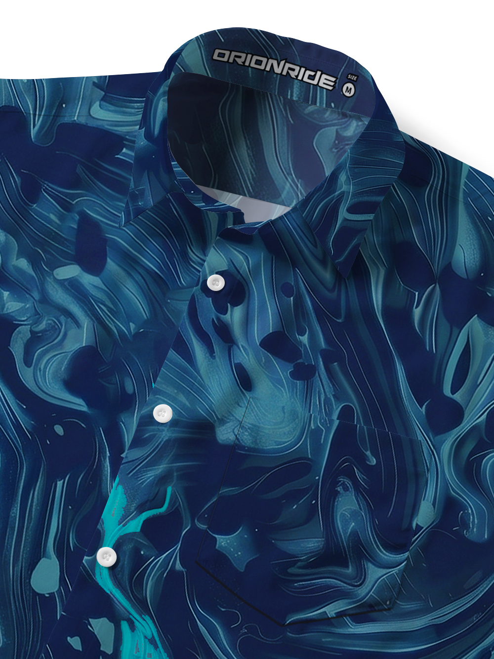 Orionride Fluid Art Zipper Pockets Ultra Lightweight Short Sleeves Gravel Shirt