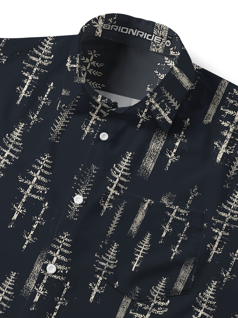 Orionride Tenacious Ferns Zipper Pockets Ultra Lightweight Short Sleeves Gravel Shirt