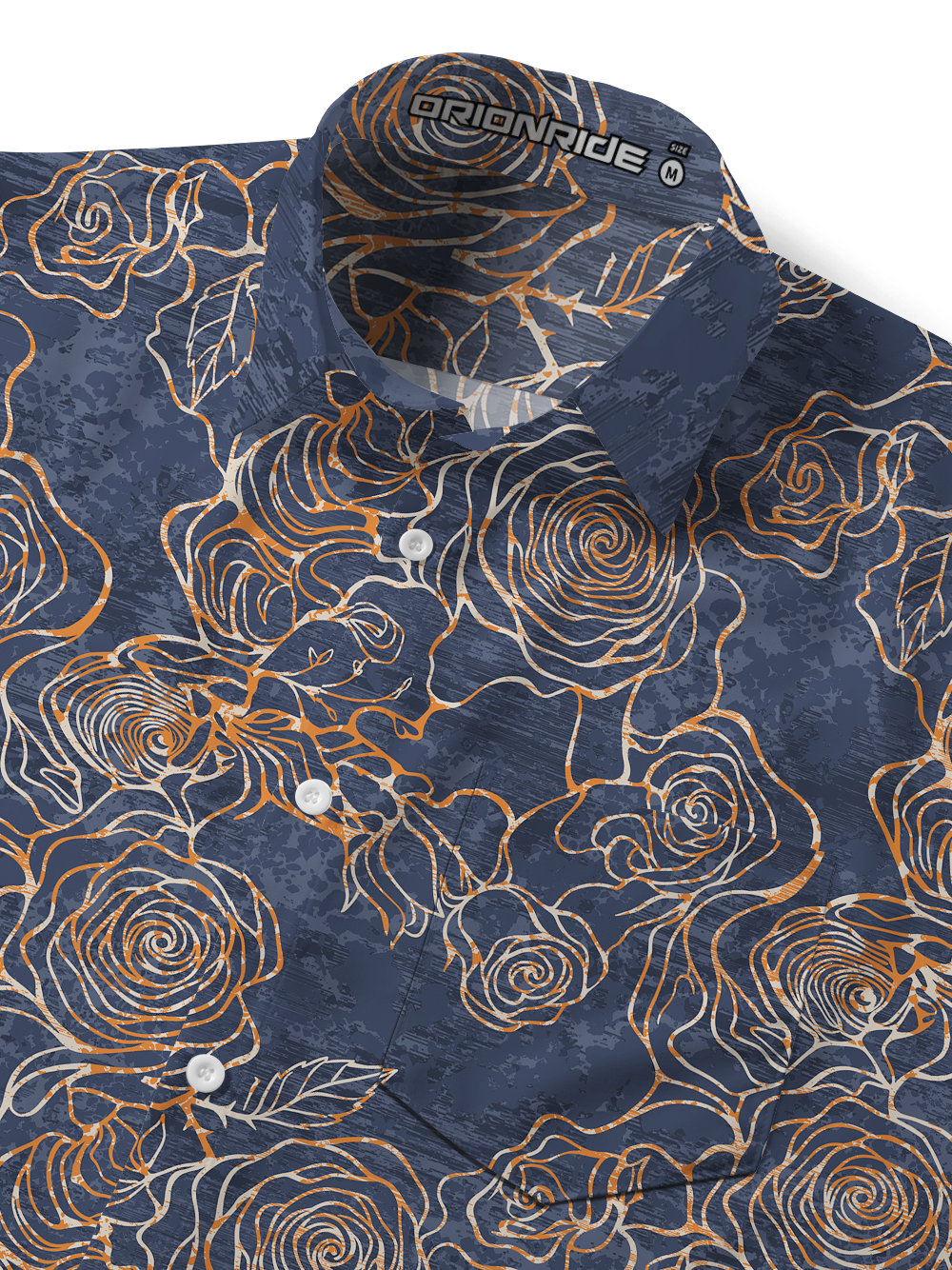 Orionride Mysterious Rose Zipper Pockets Ultra Lightweight Short Sleeves Gravel Shirt