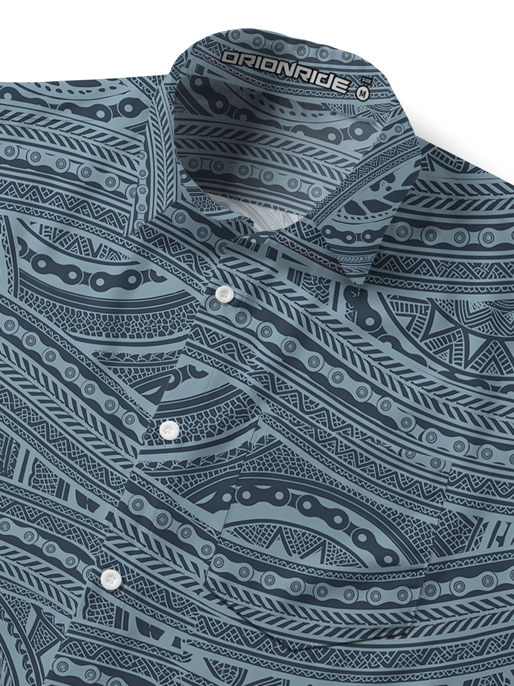 Orionride Chain Stripe Pattern Zipper Pockets Ultra Lightweight Short Sleeves Gravel Shirt