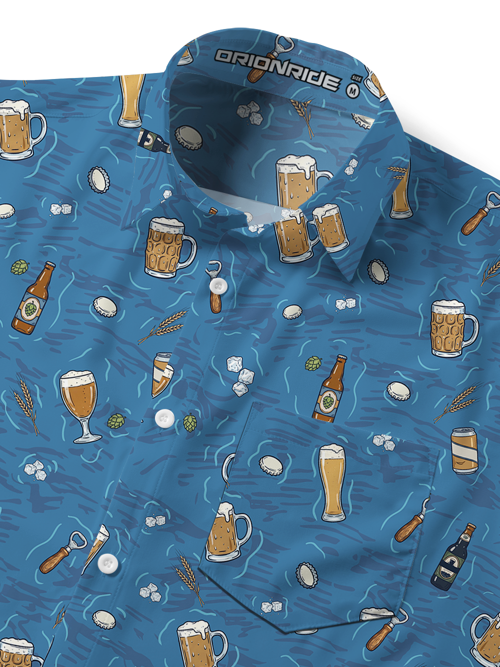 Orionride Beer Lovers Zipper Pockets Ultra Lightweight Short Sleeves Gravel Shirt