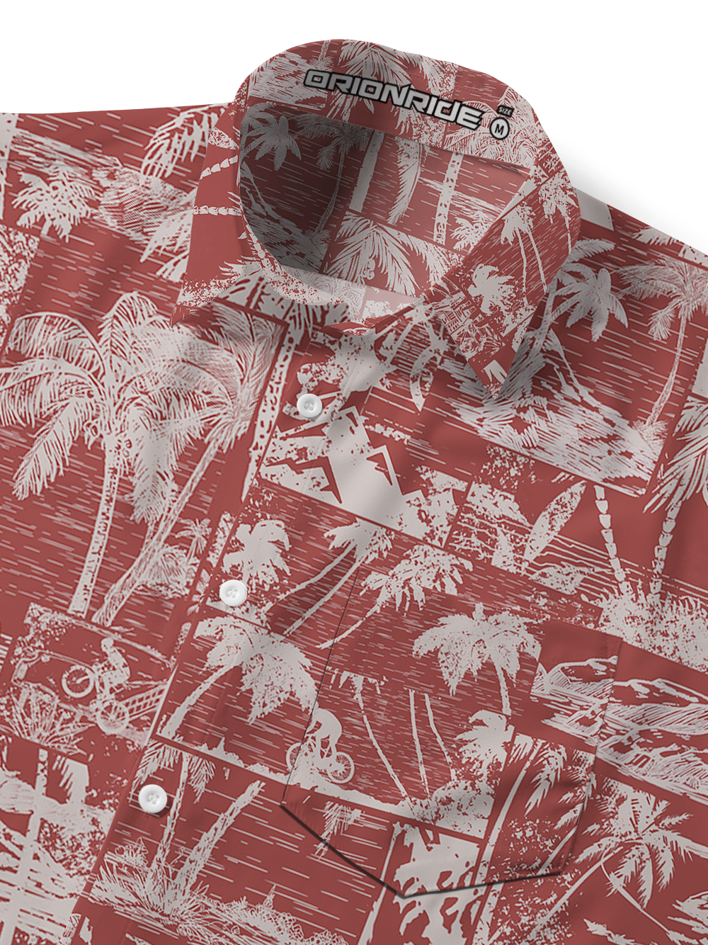 Orionride Island Memories Zipper Pockets Ultra Lightweight Short Sleeves Gravel Shirt