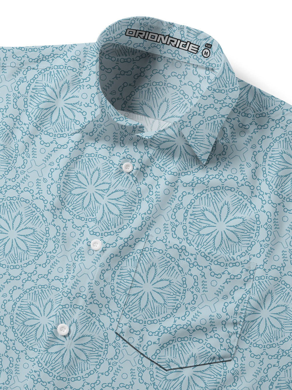 Orionride Chain Kaleidoscope Zipper Pockets Ultra Lightweight Short Sleeves Gravel Shirt