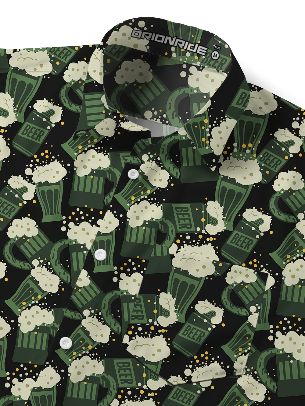 Orionride Chaotic Beer Zipper Pockets Ultra Lightweight Short Sleeves Gravel Shirt