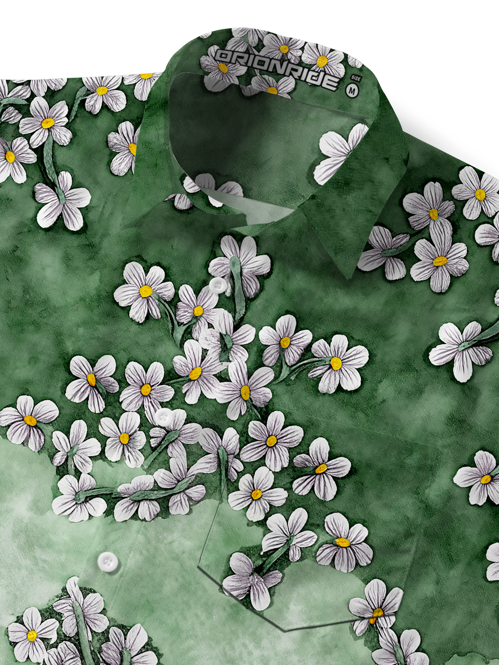 Orionride Dye Flower Zipper Pockets Ultra Lightweight Short Sleeves Gravel Shirt