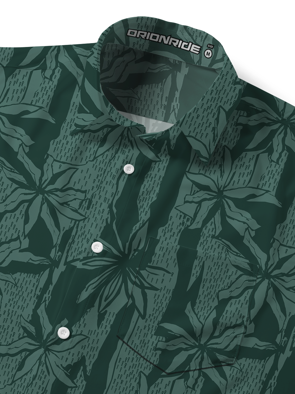 Orionride Chained Flowers Zipper Pockets Ultra Lightweight Short Sleeves Gravel Shirt