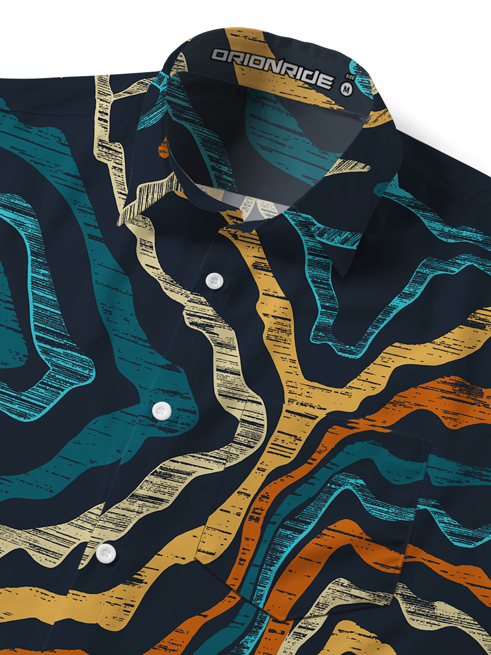 Orionride Desert Landform Zipper Pockets Ultra Lightweight Short Sleeves Gravel Shirt