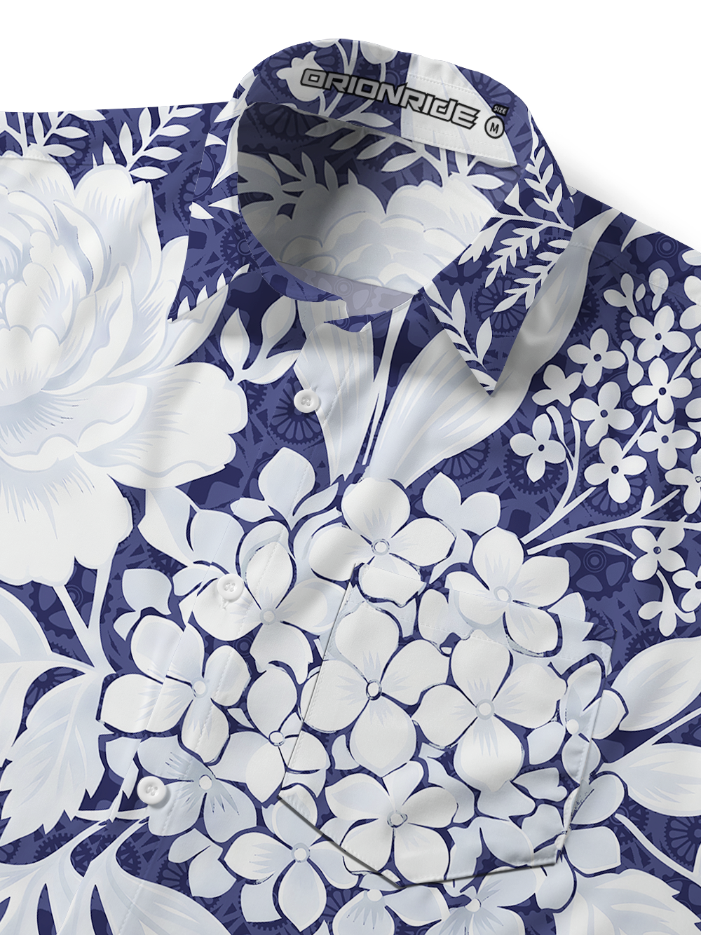 Orionride Geometric Floral Patchwork Zipper Pockets Ultra Lightweight Short Sleeves Gravel Shirt