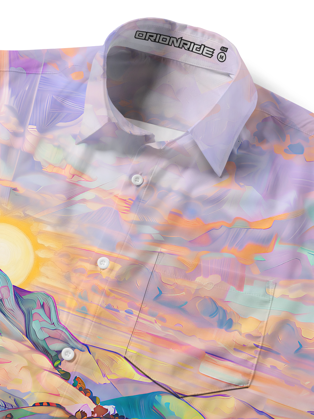 Orionride Sunset Pulse Zipper Pockets Ultra Lightweight Short Sleeves Gravel Shirt
