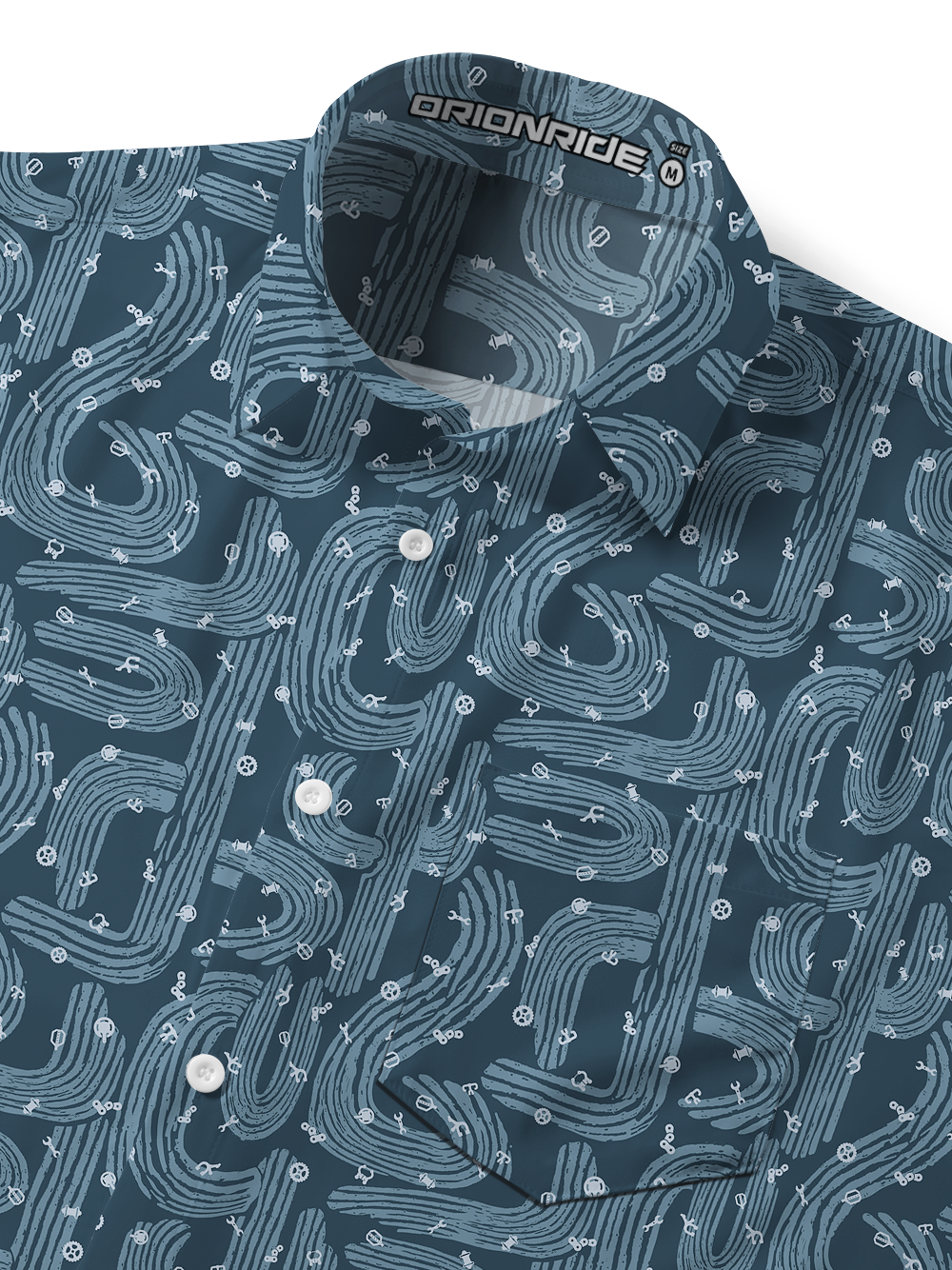 Orionride Striped Cactus Zipper Pockets Ultra Lightweight Short Sleeves Gravel Shirt