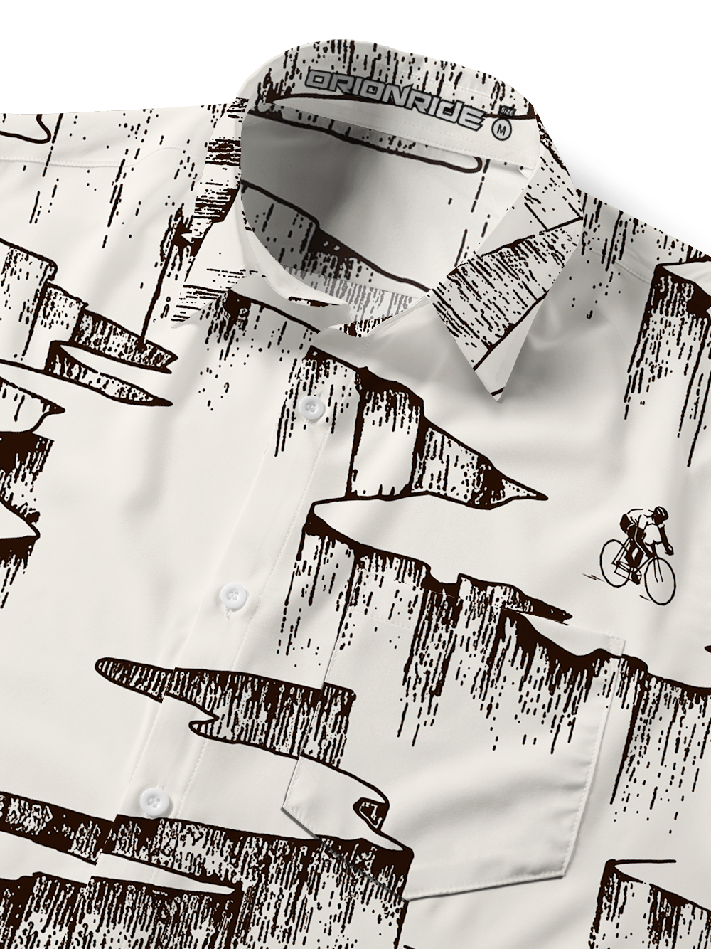 Orionride Rock Strata Structure Zipper Pockets Ultra Lightweight Short Sleeves Gravel Shirt