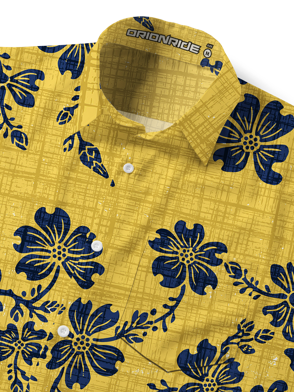 Orionride Yellow Vines Zipper Pockets Ultra Lightweight Short Sleeves Gravel Shirt