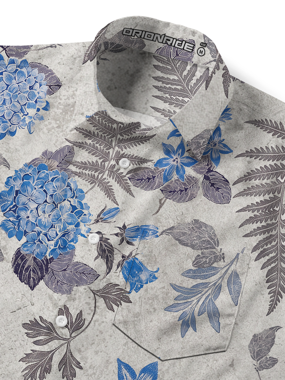 Orionride Cool-toned Plants Zipper Pockets Ultra Lightweight Short Sleeves Gravel Shirt