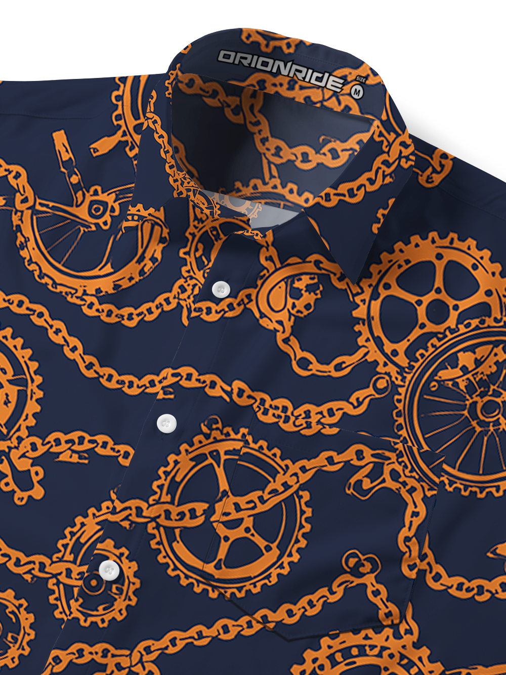 Orionride Chain Connecting Gears Zipper Pockets Ultra Lightweight Short Sleeves Gravel Shirt