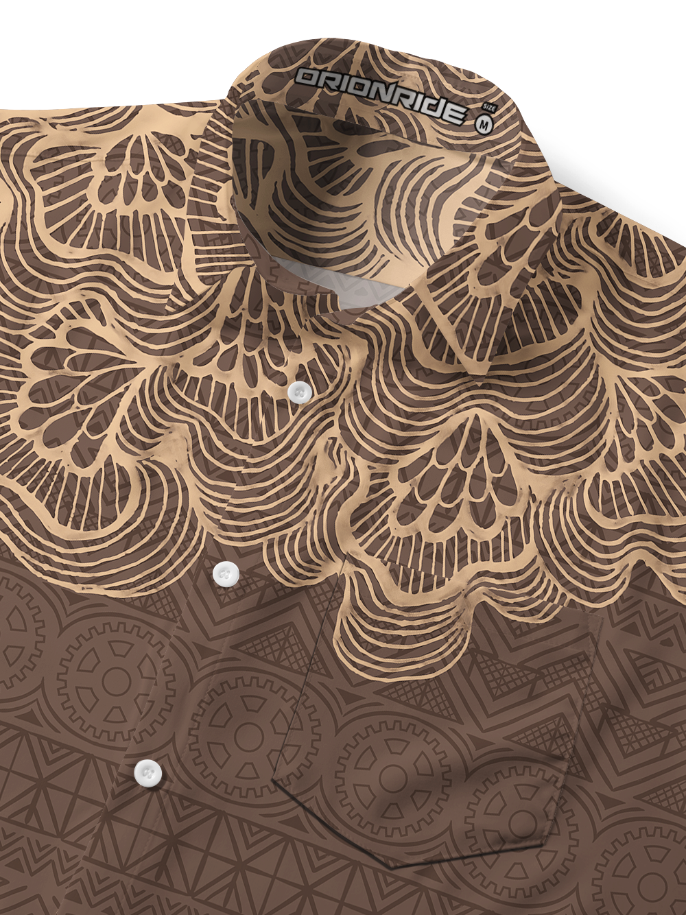 Orionride Floral Shadow Pattern Zipper Pockets Ultra Lightweight Short Sleeves Gravel Shirt