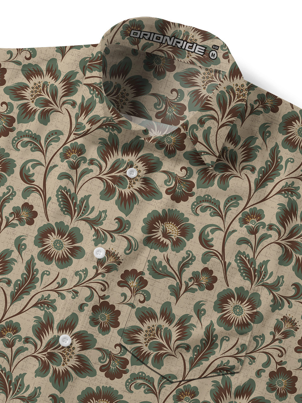 Orionride Vintage Florals Zipper Pockets Ultra Lightweight Short Sleeves Gravel Shirt