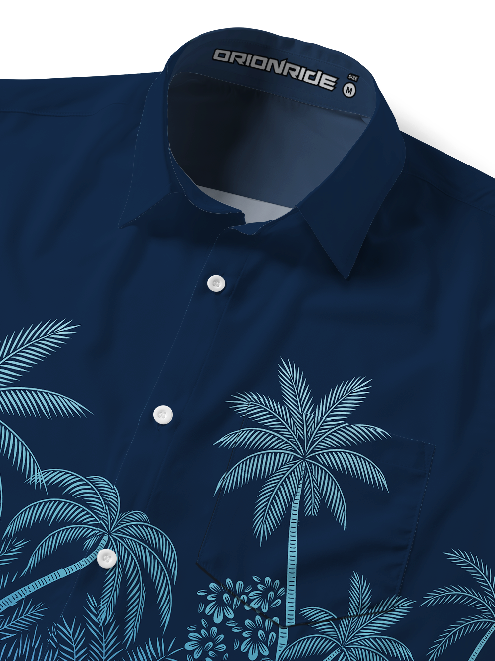 Orionride Passionate Coconut Tree Zipper Pockets Ultra Lightweight Short Sleeves Gravel Shirt