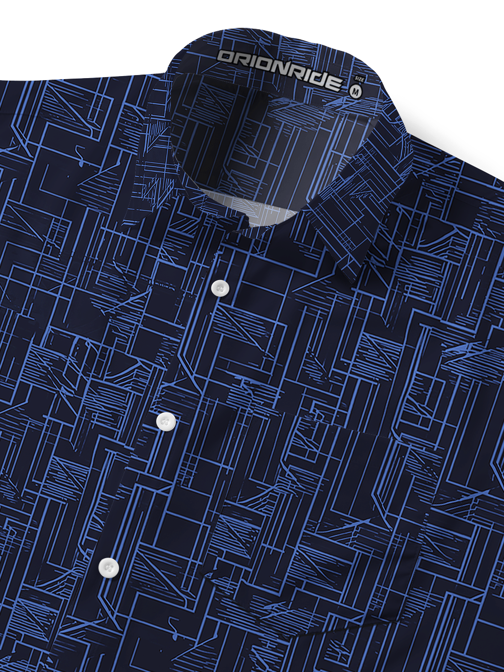 Orionride Geometric Maze Zipper Pockets Ultra Lightweight Short Sleeves Gravel Shirt