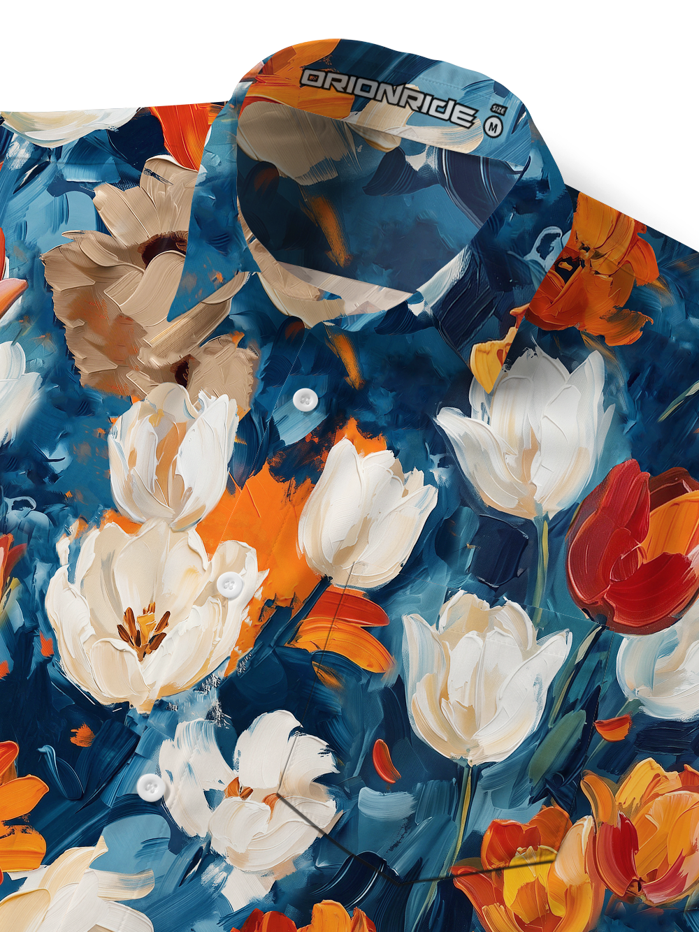 Orionride Thick Tulip Paint Zipper Pockets Ultra Lightweight Short Sleeves Gravel Shirt