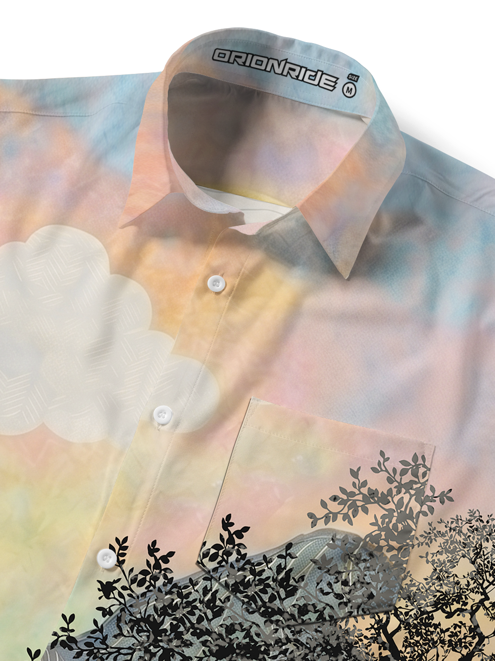 Orionride Mountains And Rivers Zipper Pockets Ultra Lightweight Short Sleeves Gravel Shirt