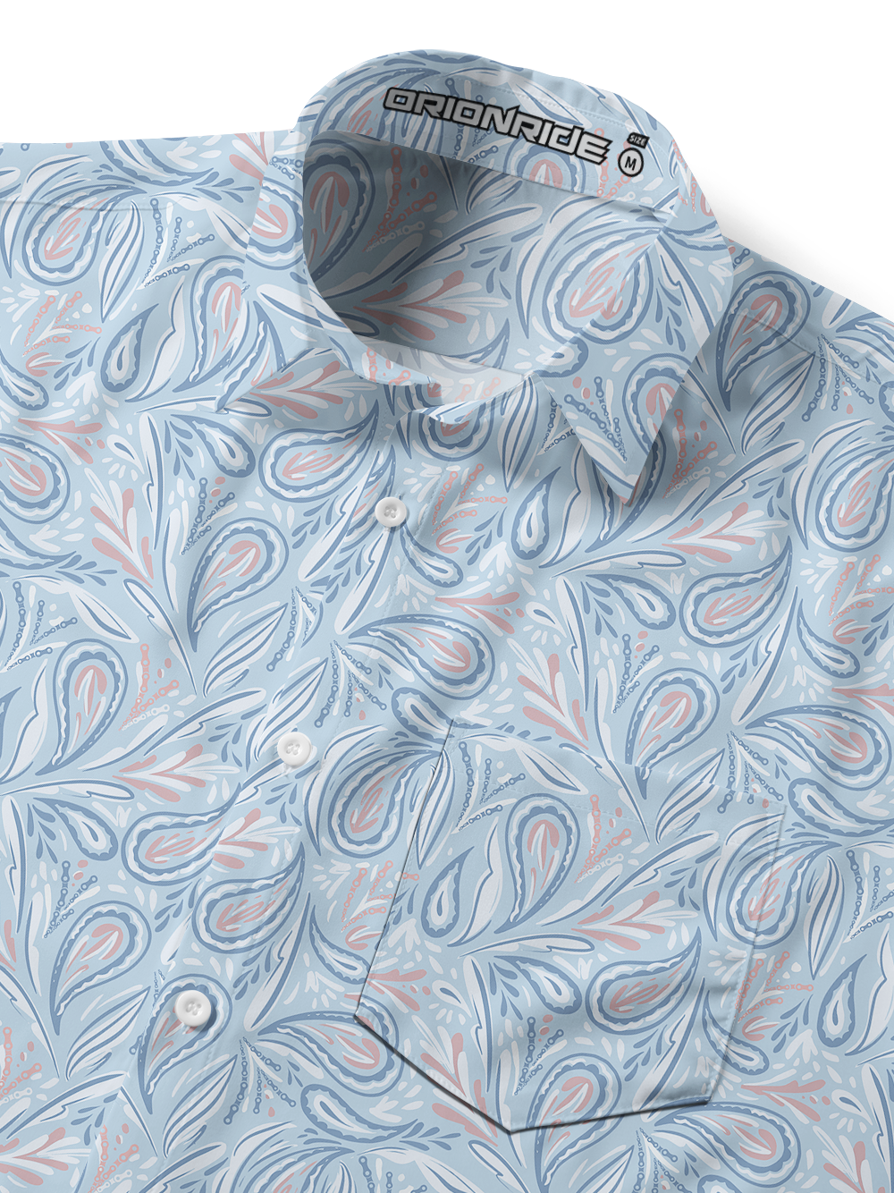 Orionride Cashew Flowers Bloom Zipper Pockets Ultra Lightweight Short Sleeves Gravel Shirt