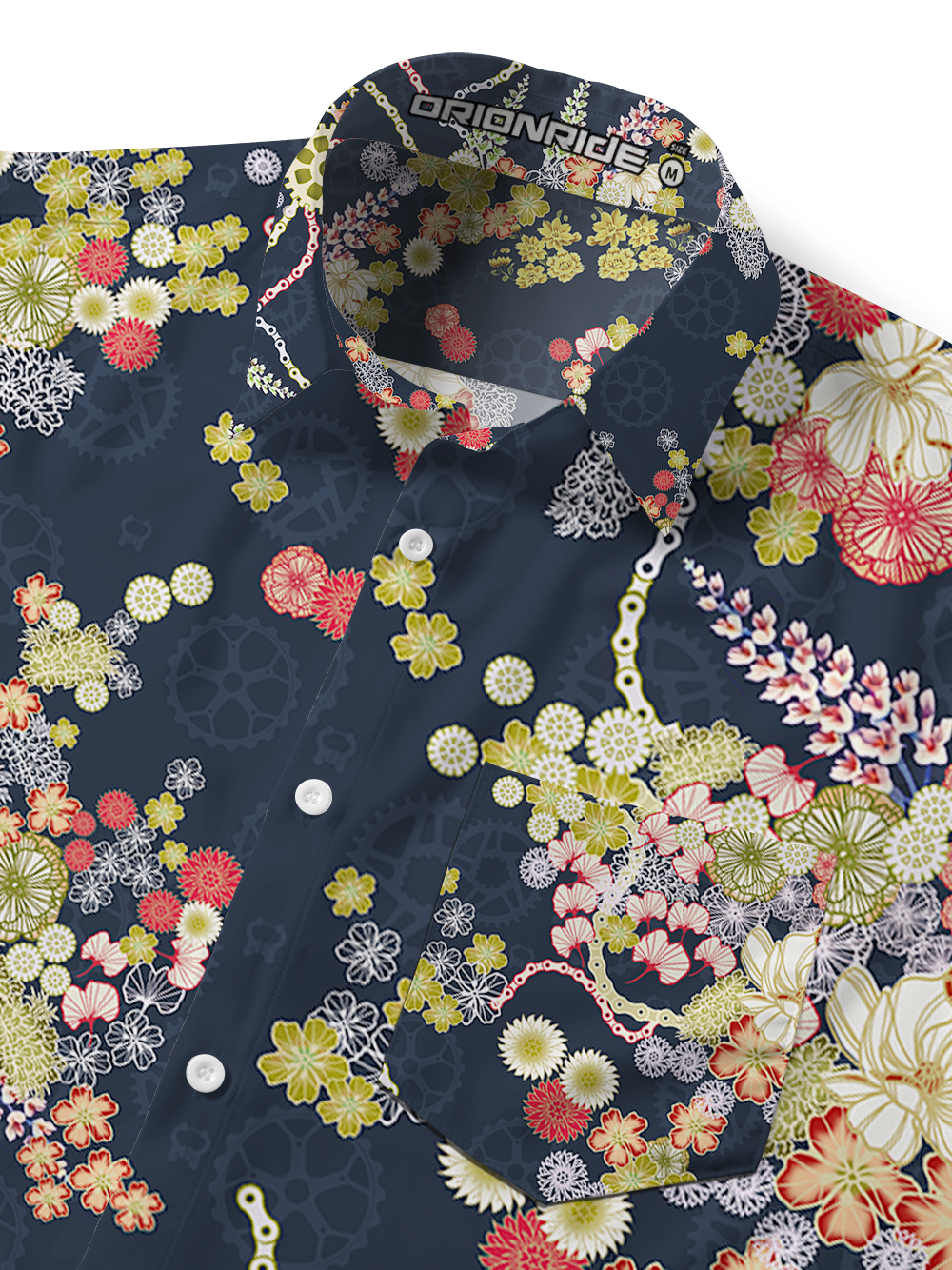 Orionride Blooming Gear Flower Zipper Pockets Ultra Lightweight Short Sleeves Gravel Shirt
