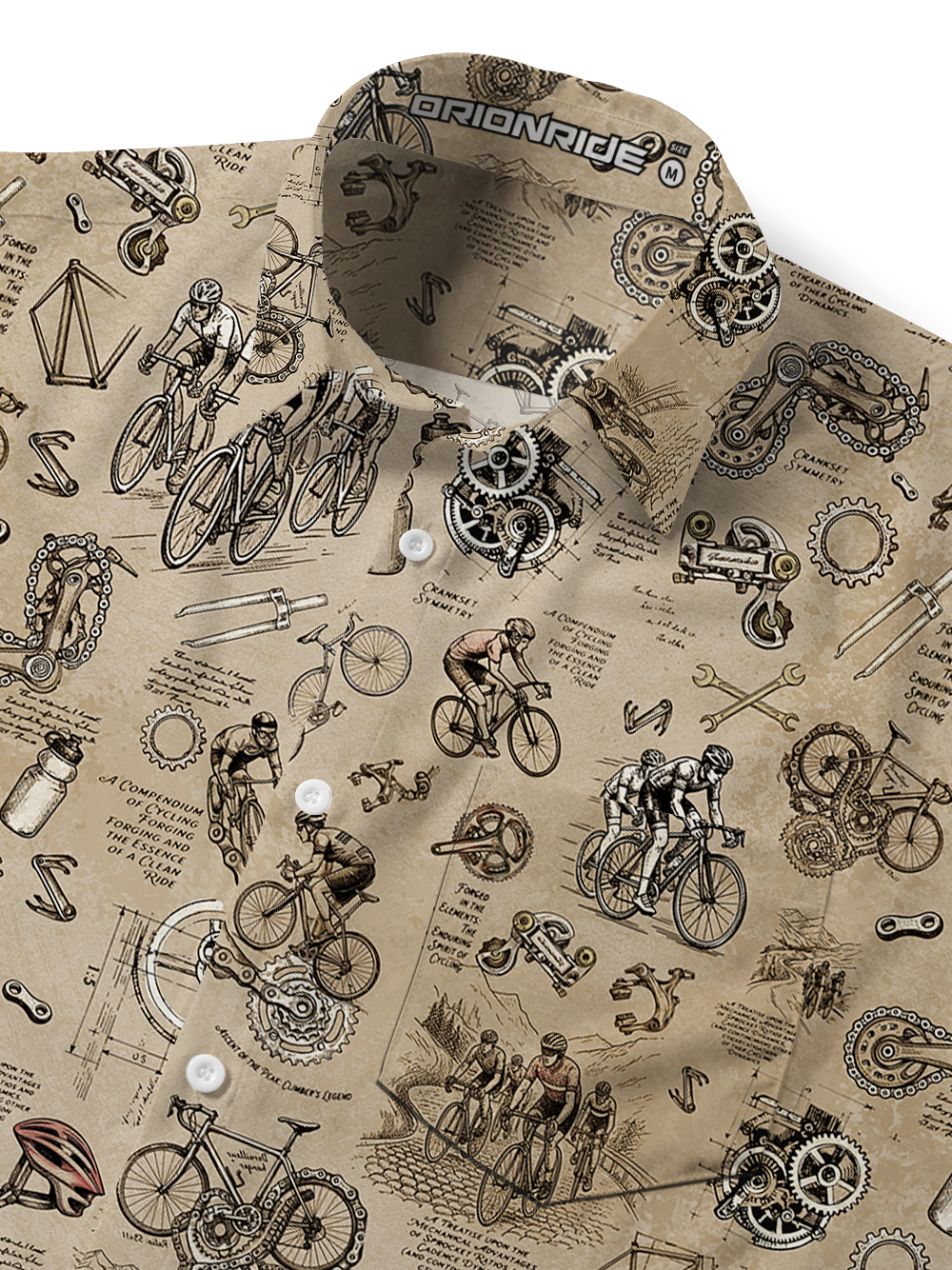 Orionride Cycling Notes Zipper Pockets Ultra Lightweight Short Sleeves Gravel Shirt