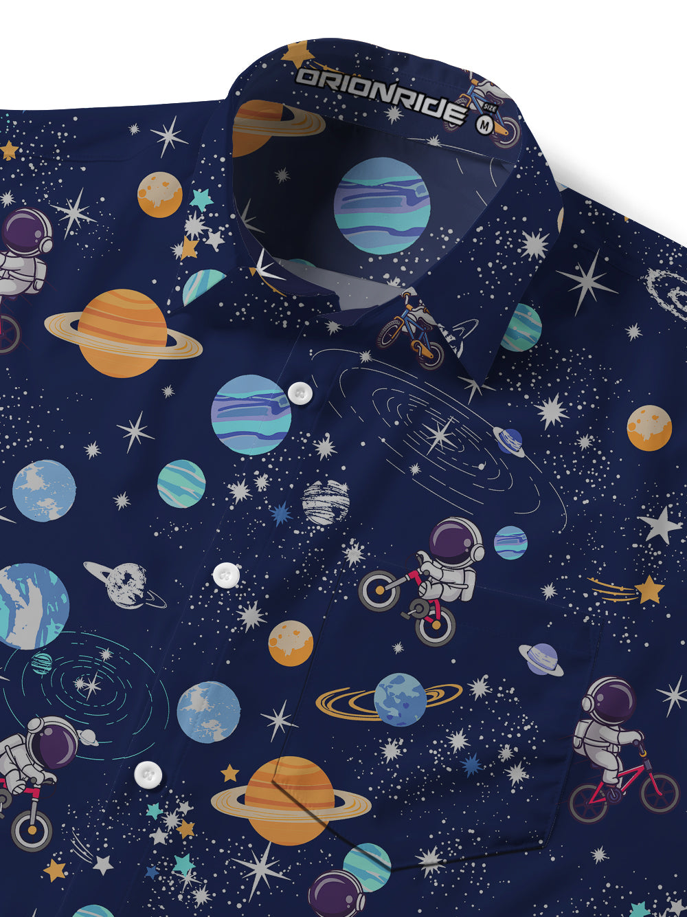 Orionride Space Travel Zipper Pockets Ultra Lightweight Short Sleeves Gravel Shirt