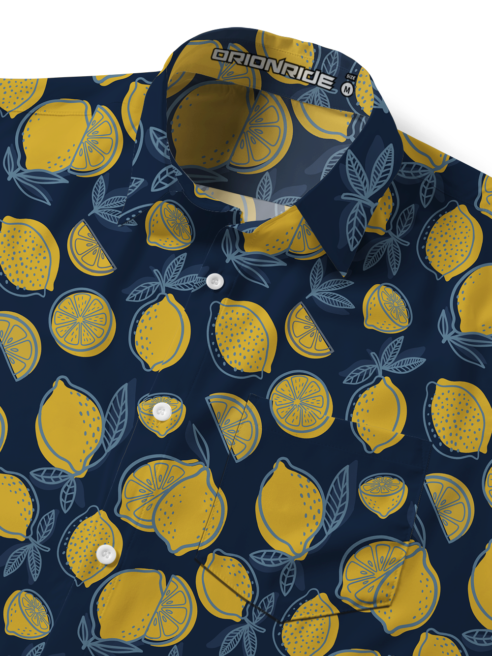 Orionride Lemon Night Zipper Pockets Ultra Lightweight Short Sleeves Gravel Shirt