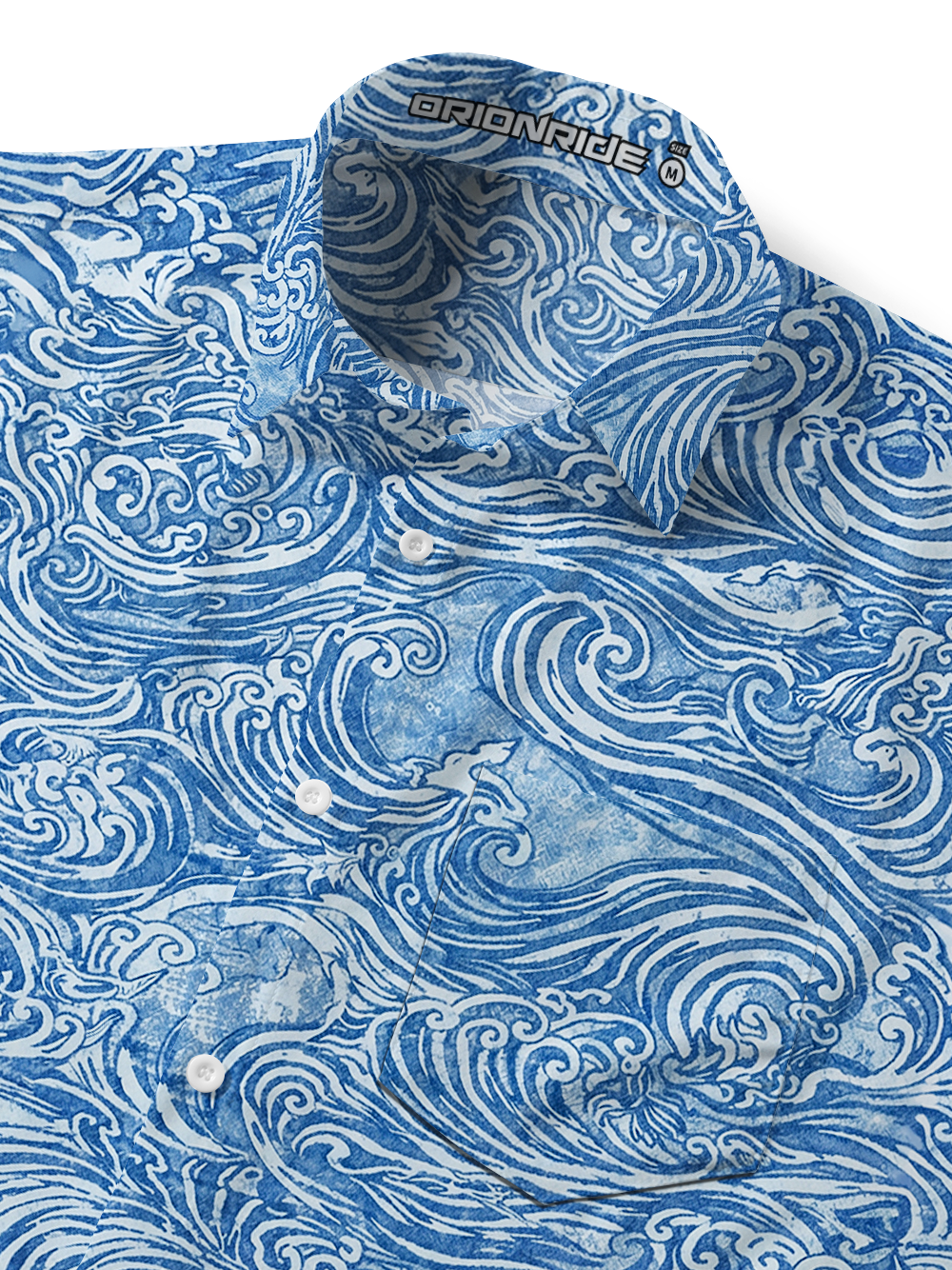 Orionride Passionate Waves Zipper Pockets Ultra Lightweight Short Sleeves Gravel Shirt