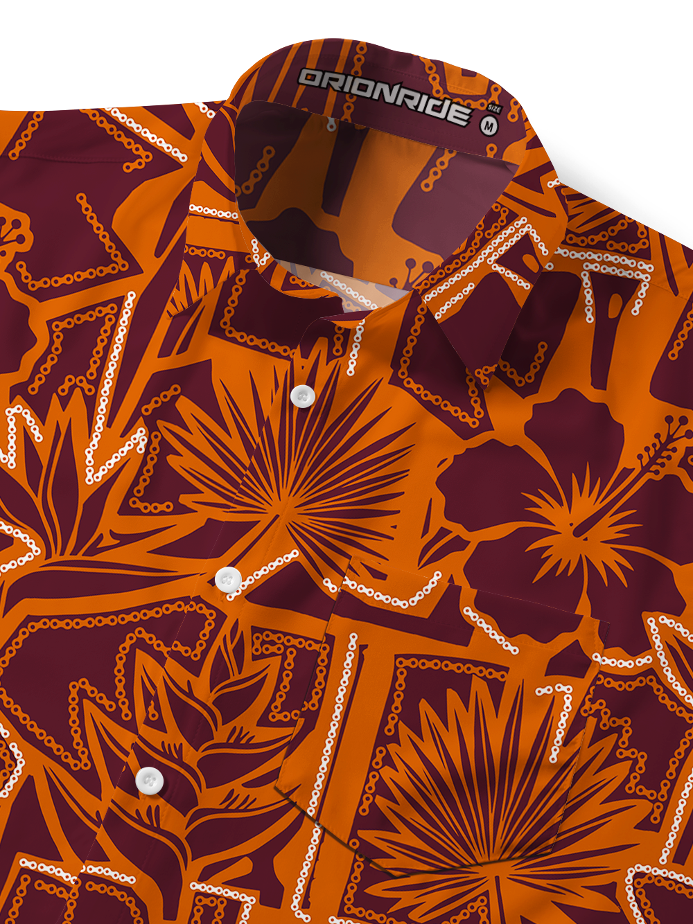 Orionride Geometry Hawaii Zipper Pockets Ultra Lightweight Short Sleeves Gravel Shirt