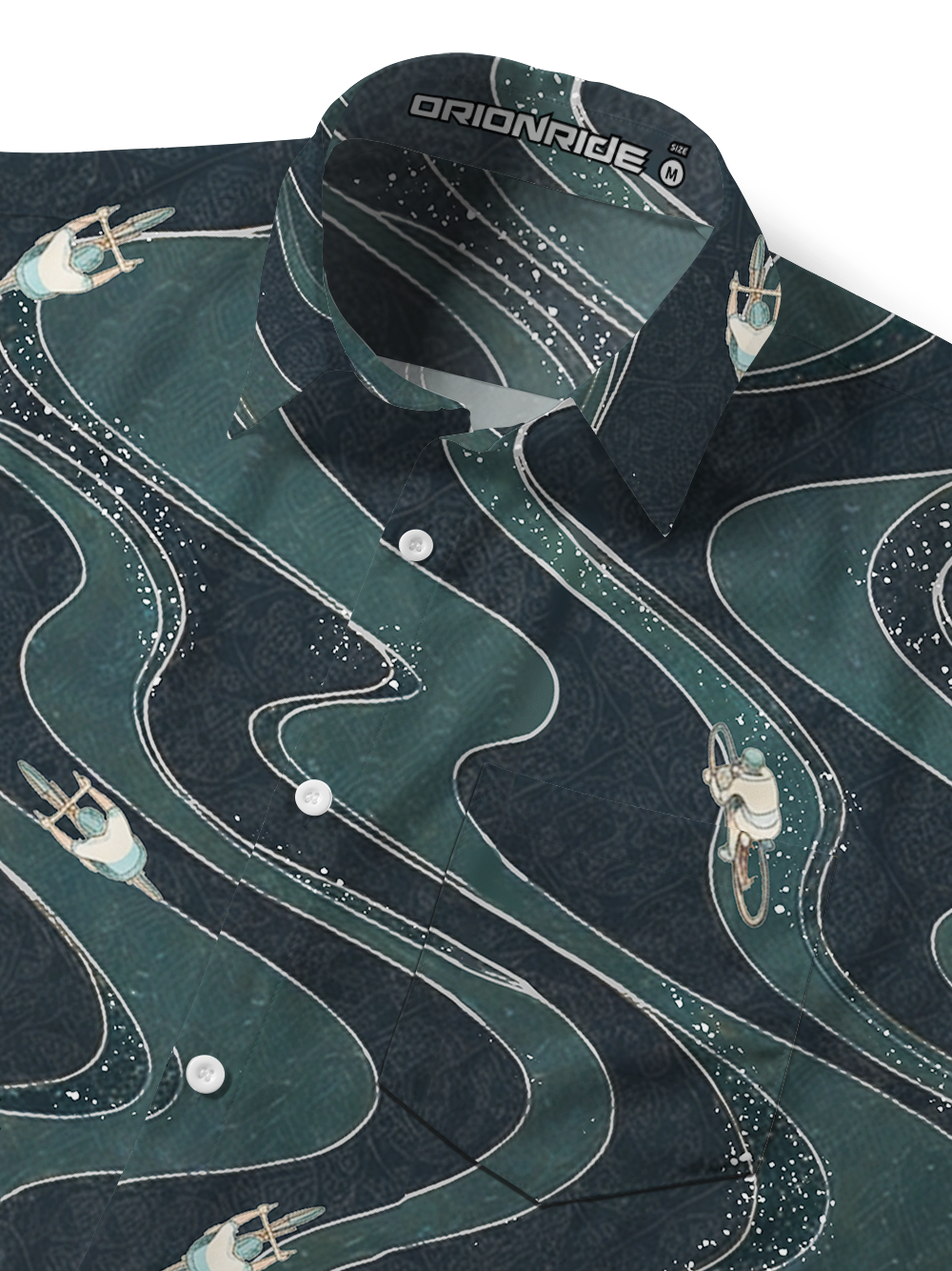 Orionride Wavy Highway Zipper Pockets Ultra Lightweight Short Sleeves Gravel Shirt