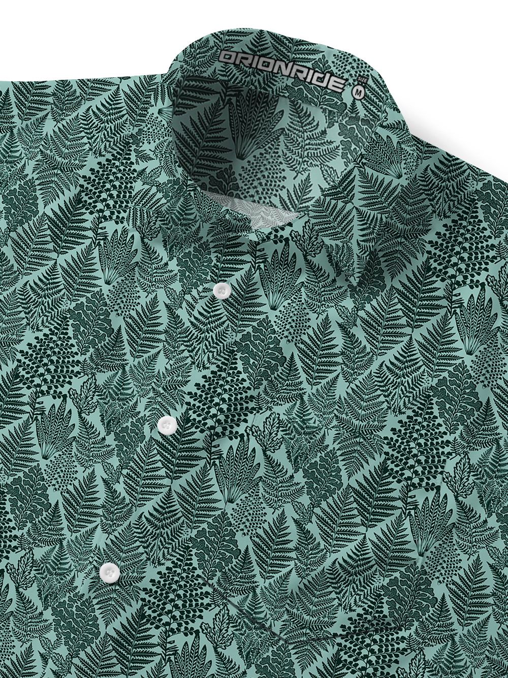 Orionride Geometric Ferns Zipper Pockets Ultra Lightweight Short Sleeves Gravel Shirt