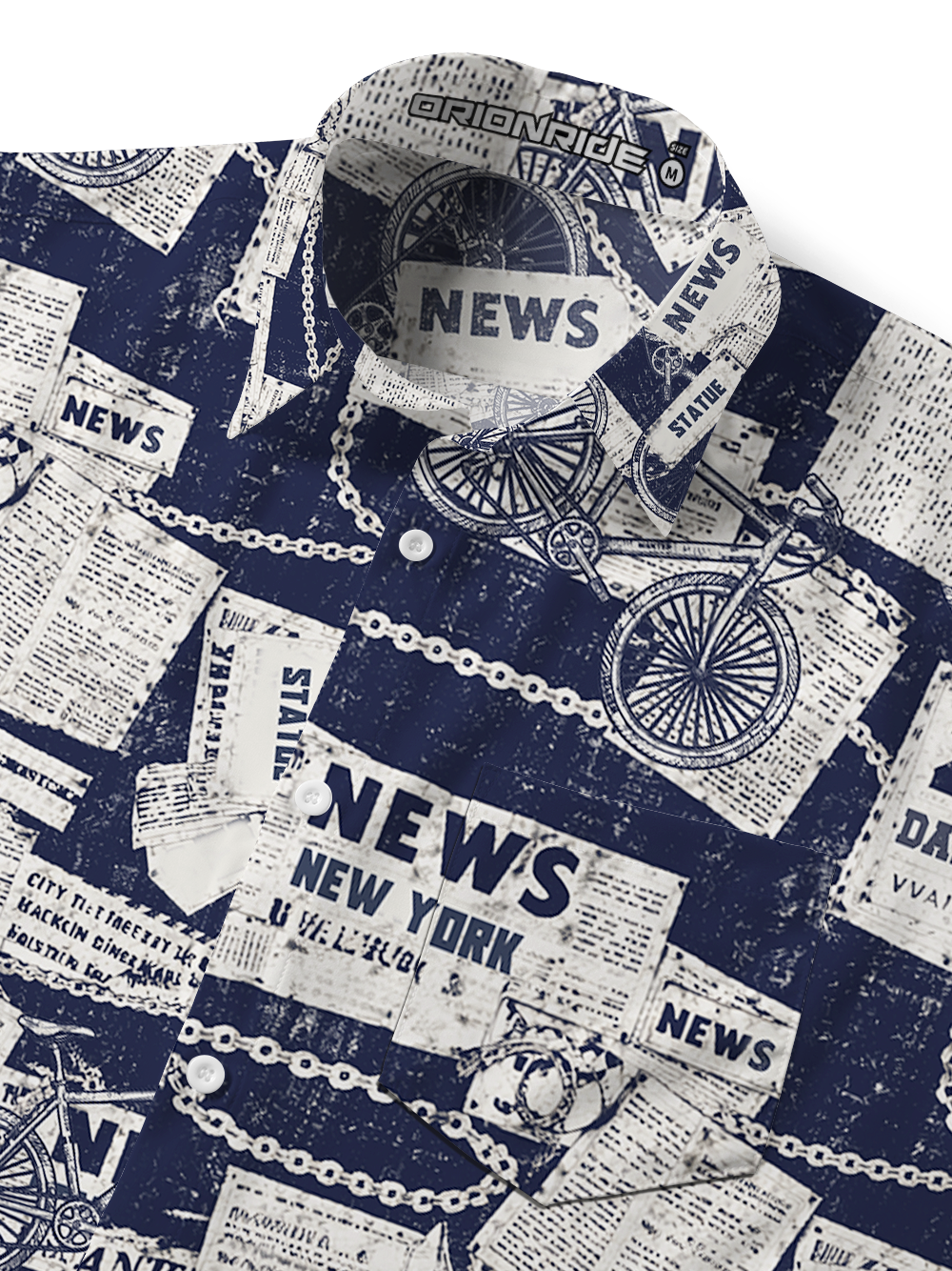 Orionride New York Daily News Zipper Pockets Ultra Lightweight Short Sleeves Gravel Shirt