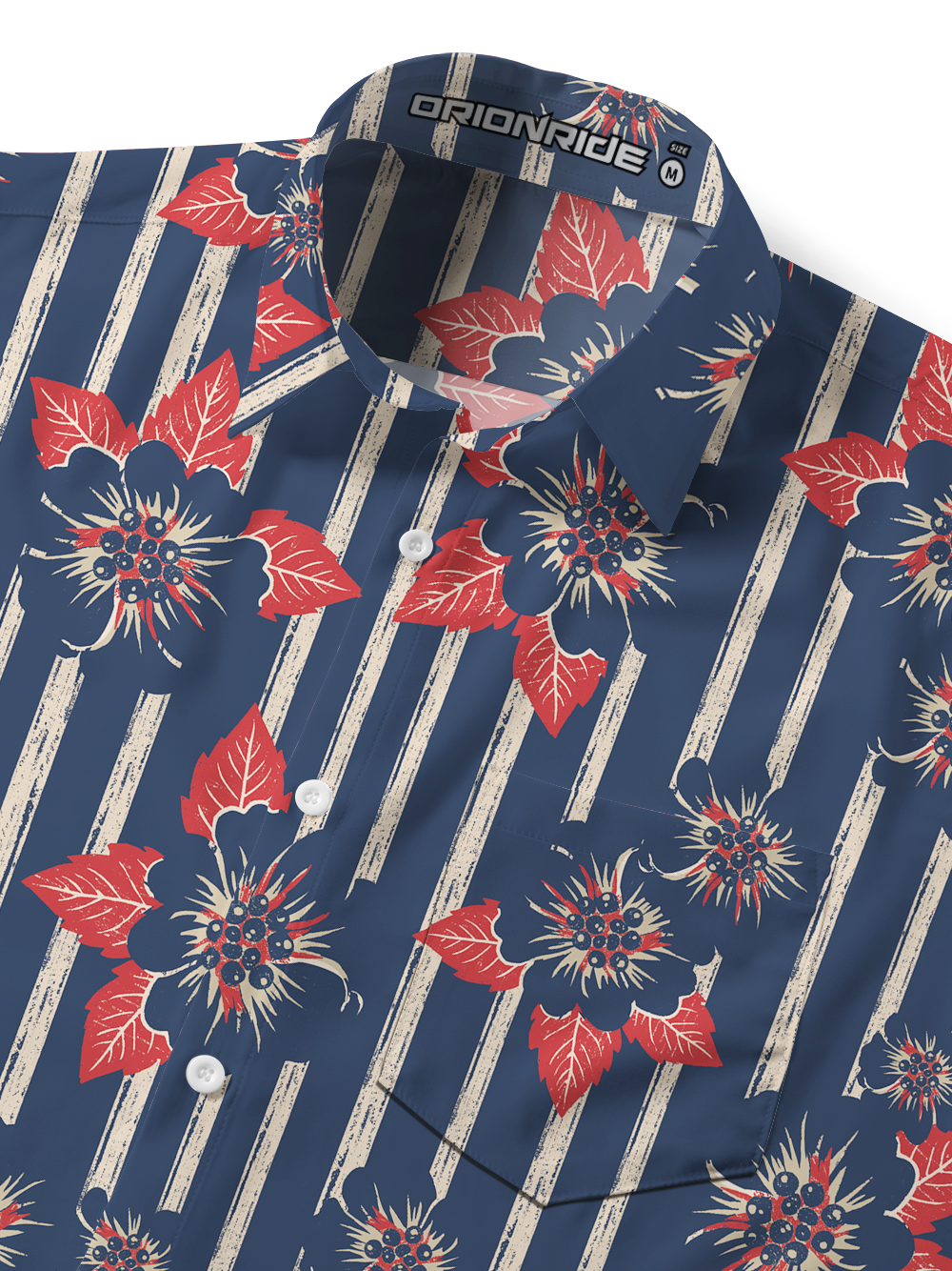 Orionride Retro Bloom Zipper Pockets Ultra Lightweight Short Sleeves Gravel Shirt