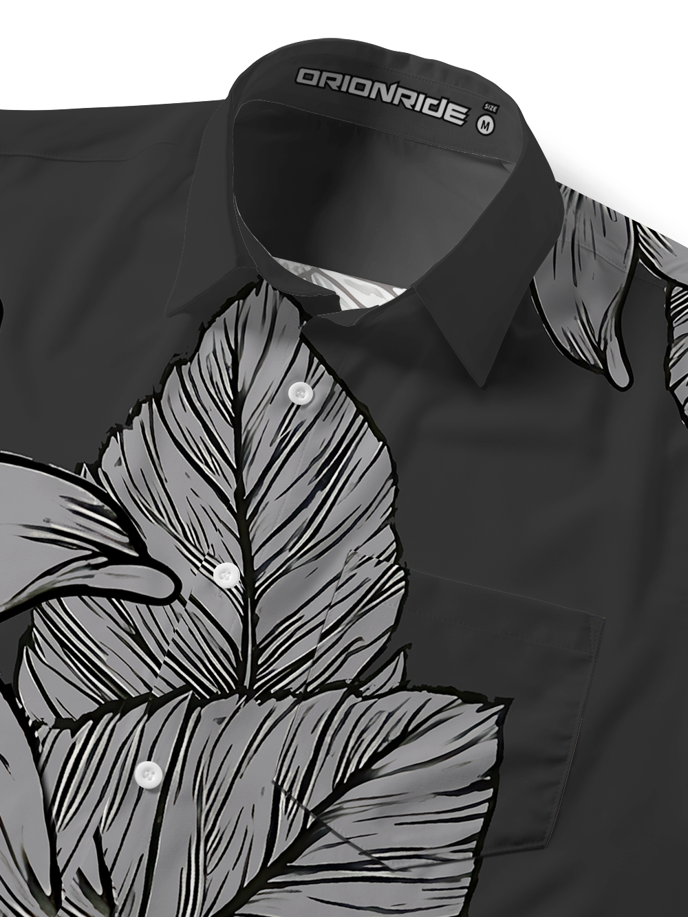 Orionride Shadow Flowers Zipper Pockets Ultra Lightweight Short Sleeves Gravel Shirt