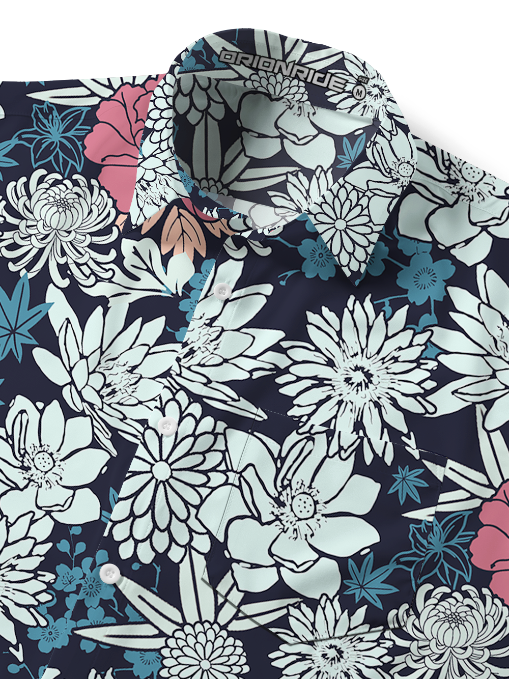 Orionride Floral Fragrance Zipper Pockets Ultra Lightweight Short Sleeves Gravel Shirt