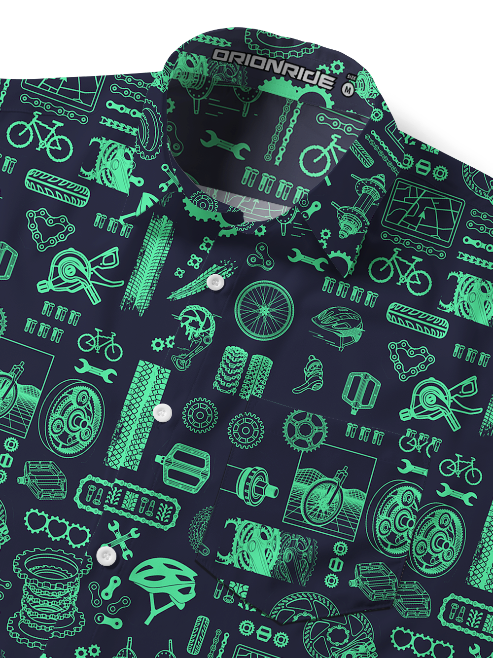 Orionride Fluorescent Green Parts Zipper Pockets Ultra Lightweight Short Sleeves Gravel Shirt