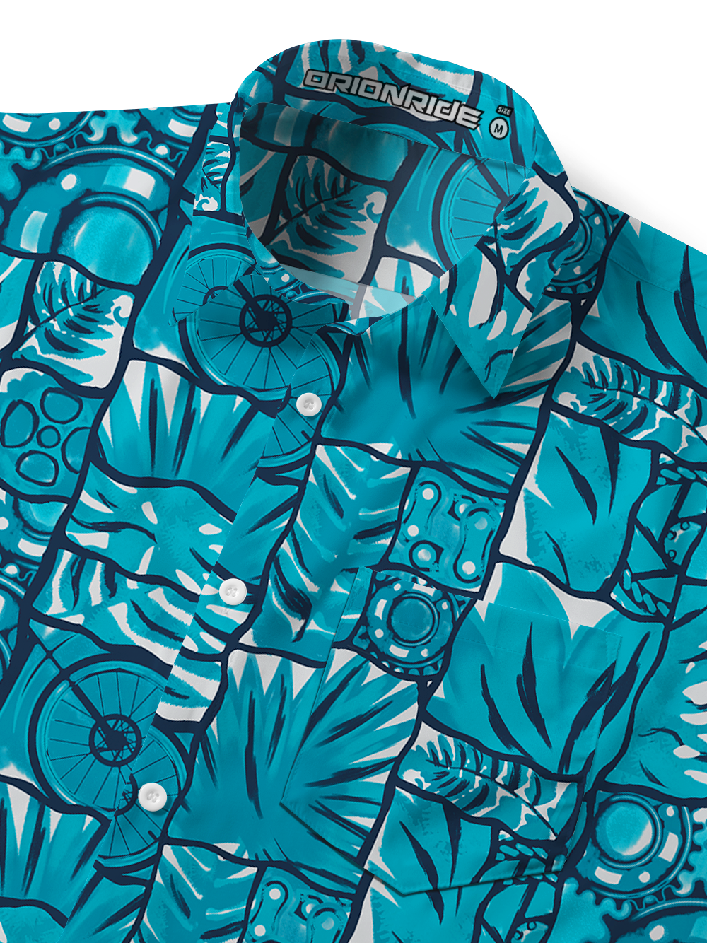 Orionride Ferns And Wheels Zipper Pockets Ultra Lightweight Short Sleeves Gravel Shirt