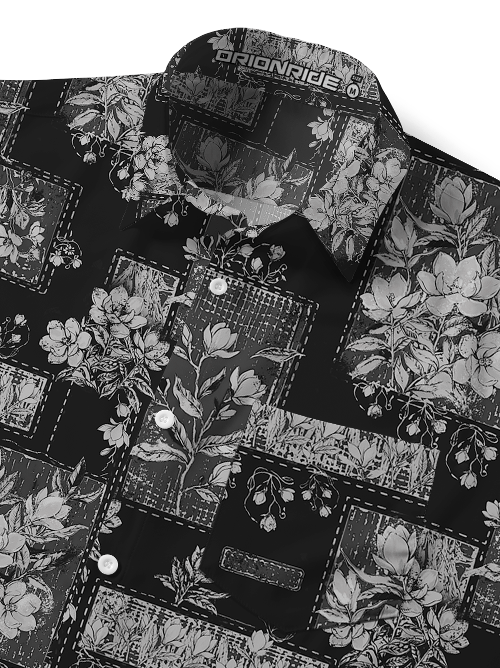 Orionride Flower Arrangement Zipper Pockets Ultra Lightweight Short Sleeves Gravel Shirt
