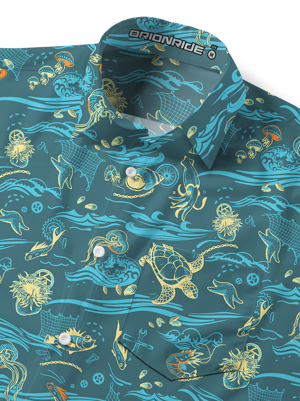Orionride Playing In The Sea Zipper Pockets Ultra Lightweight Short Sleeves Gravel Shirt