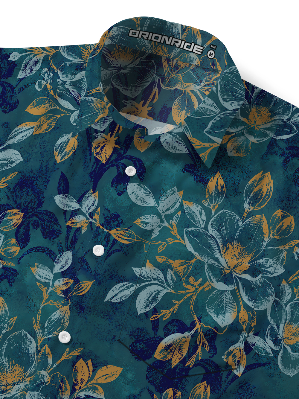 Orionride Faded Botanica Zipper Pockets Ultra Lightweight Short Sleeves Gravel Shirt