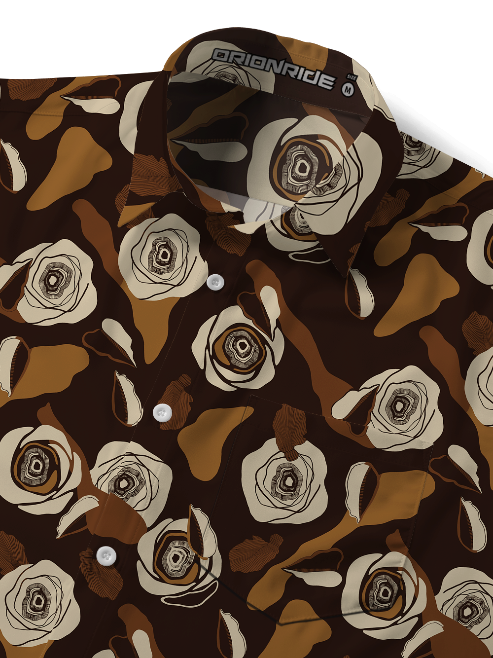 Orionride Abstract Garden Zipper Pockets Ultra Lightweight Short Sleeves Gravel Shirt